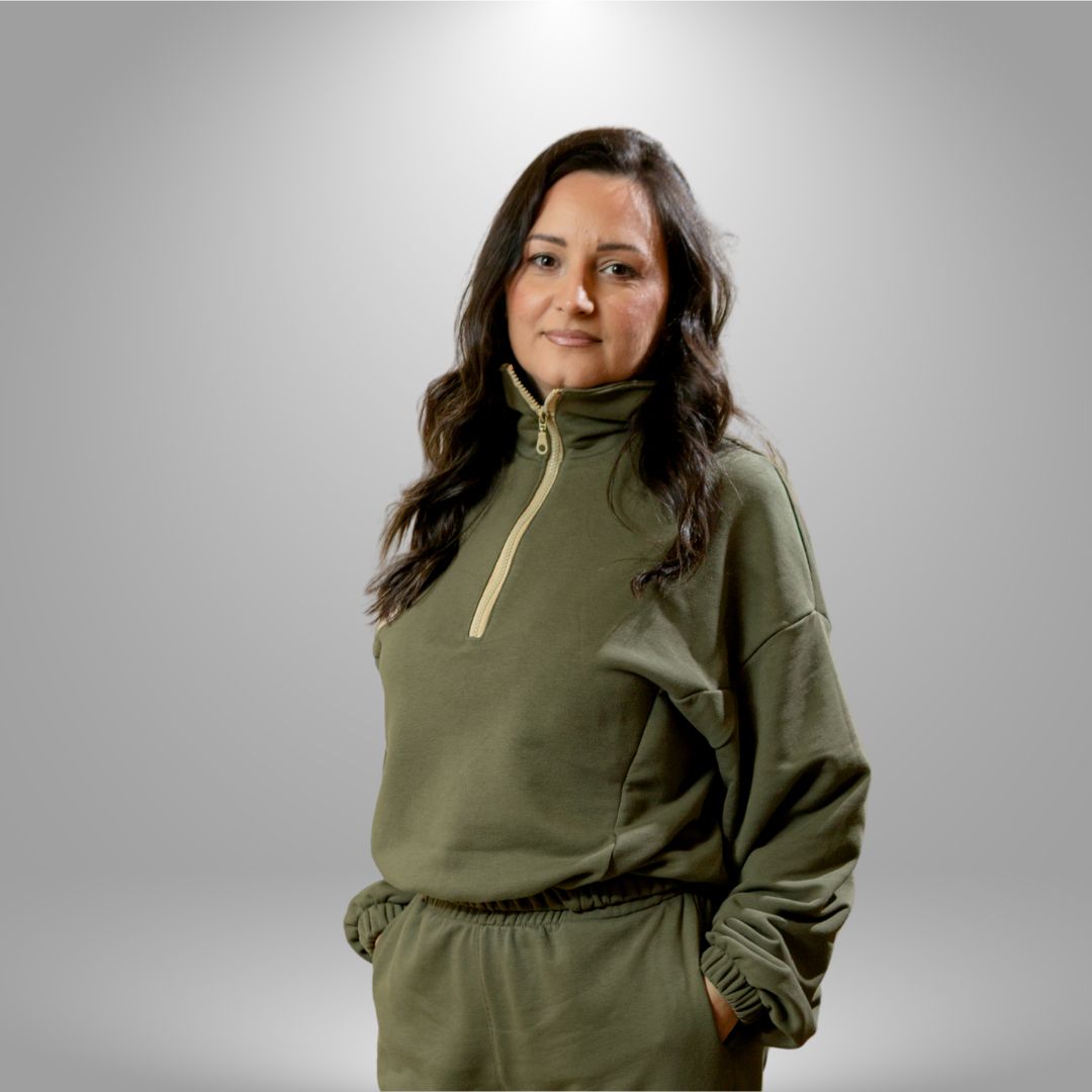 Duks sa zipom i donji deo univerzalna - MASLINASTO ZELENA