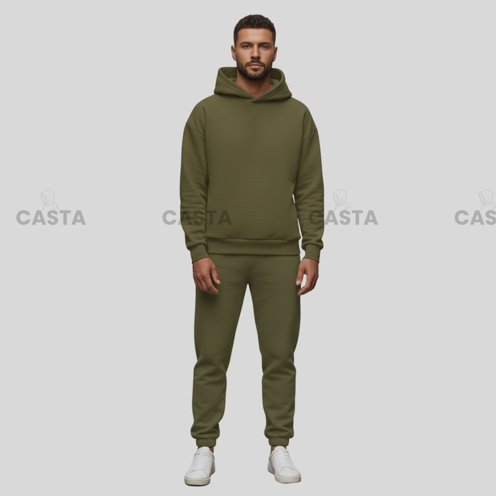 Oversize komplet – kapuljača - MASLINASO ZELENA