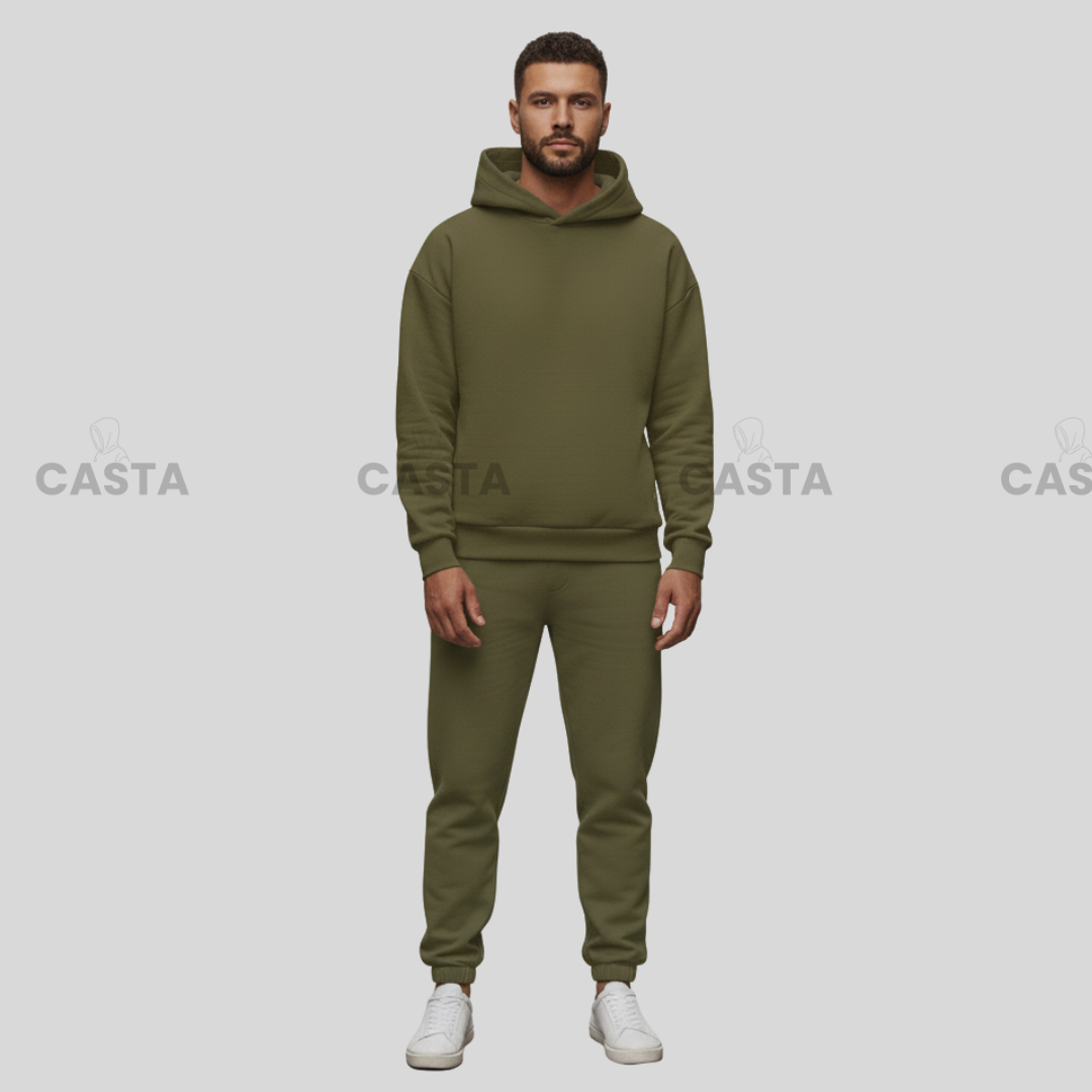 Oversize komplet – kapuljača - MASLINASO ZELENA