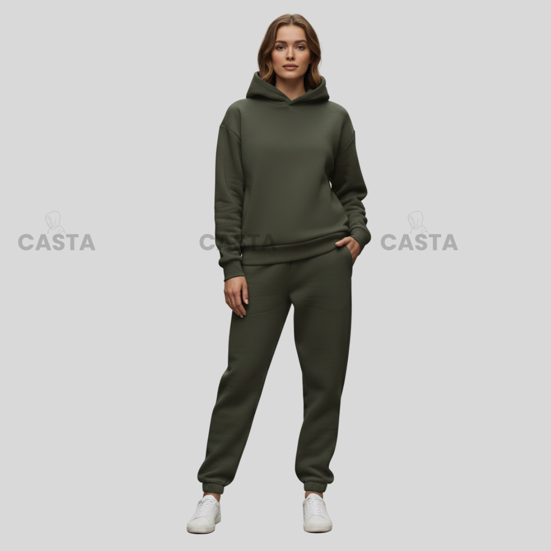 Oversize komplet – kapuljača TAMNO MASLINASTI