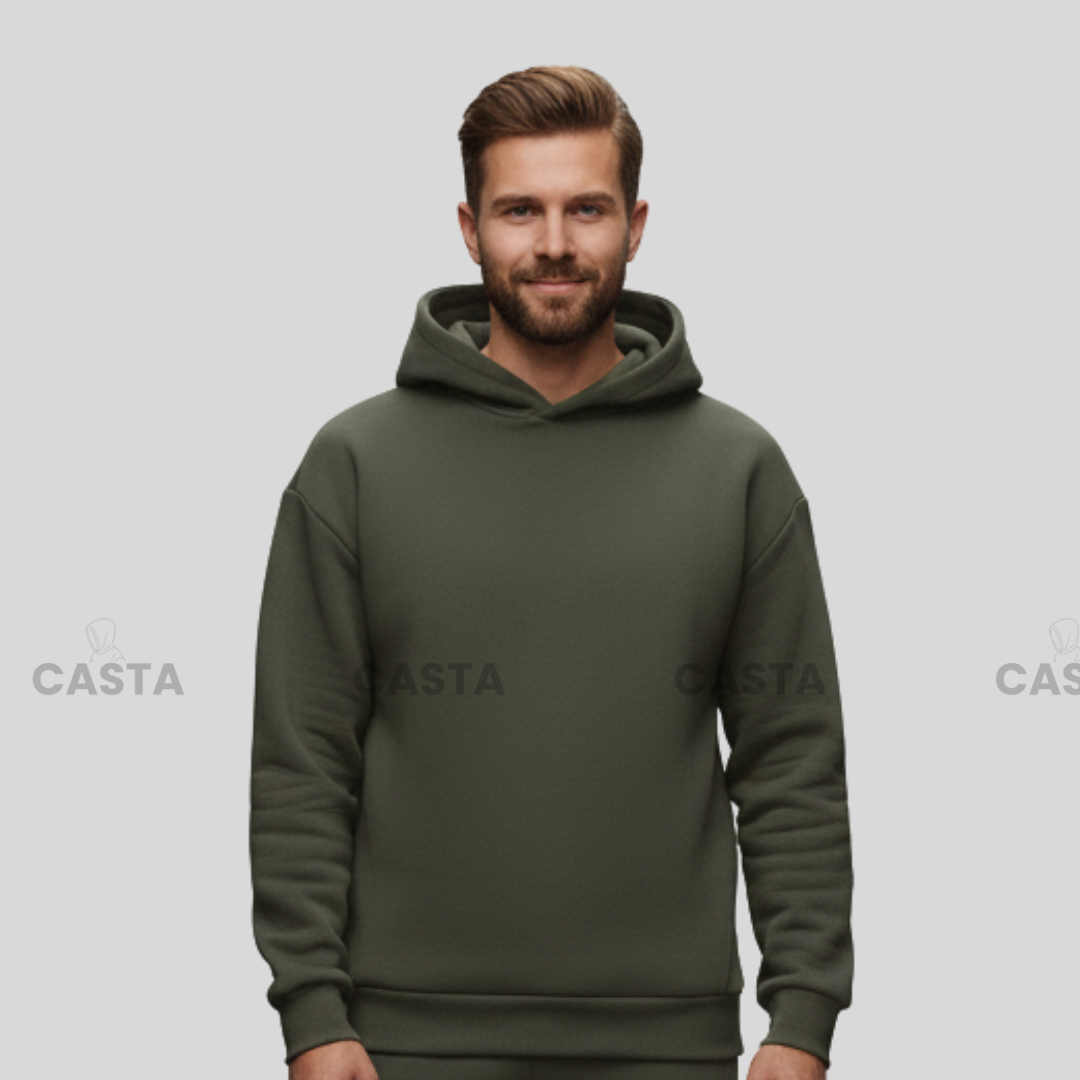 Oversize komplet – kapuljača TAMNO MASLINASTA