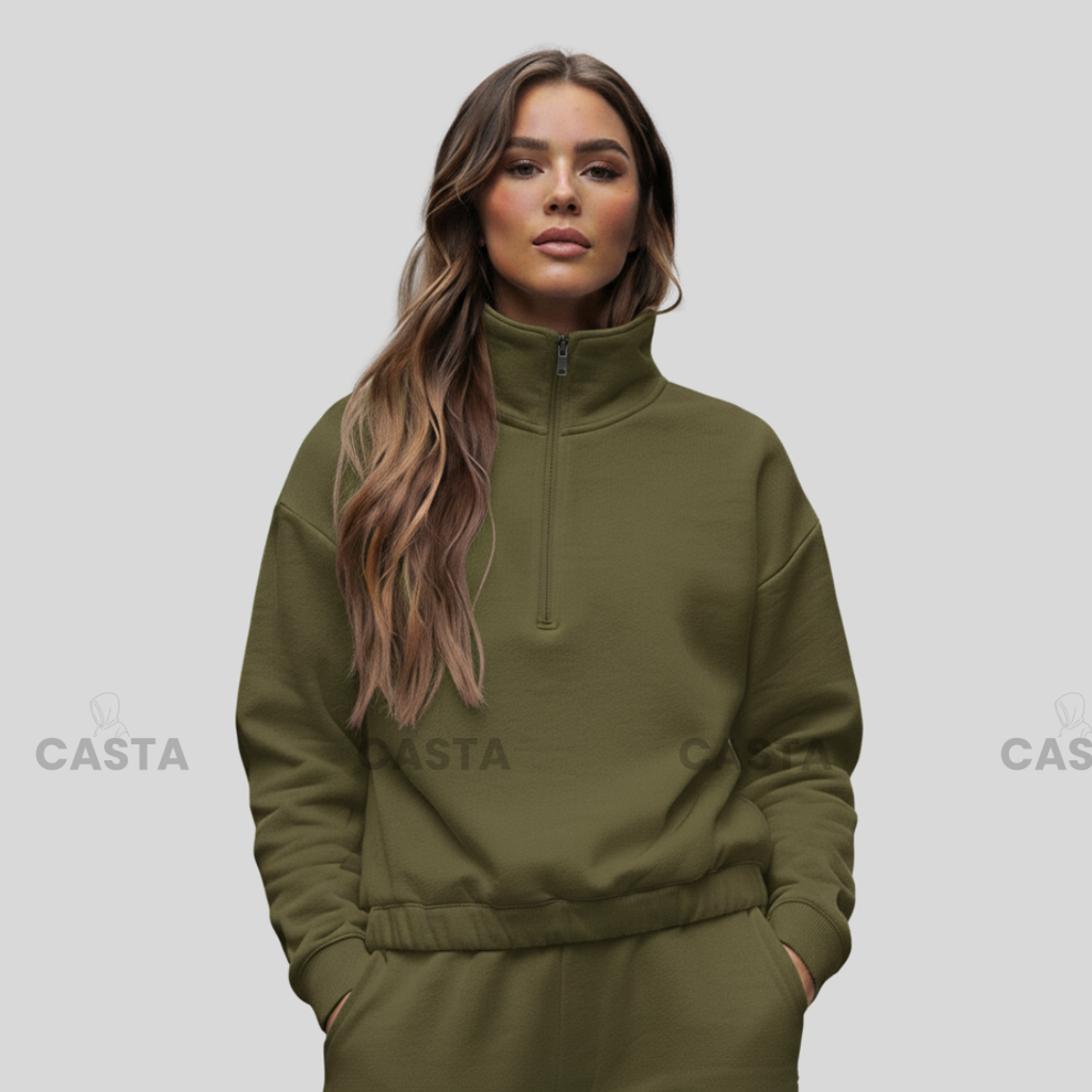 Duks sa zipom i donji deo univerzalna - MASLINASTO ZELENA