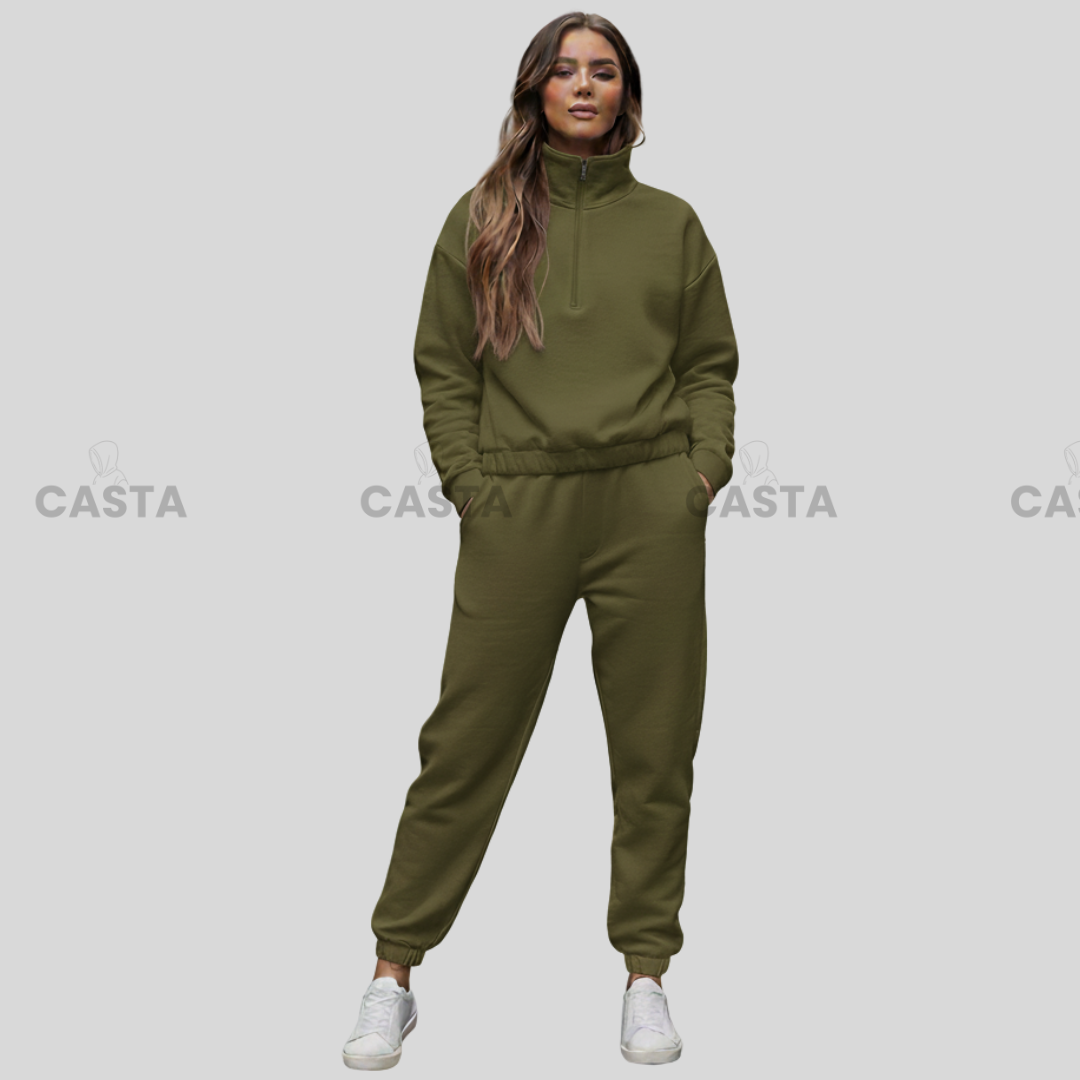 Duks sa zipom i donji deo univerzalna - MASLINASTO ZELENA