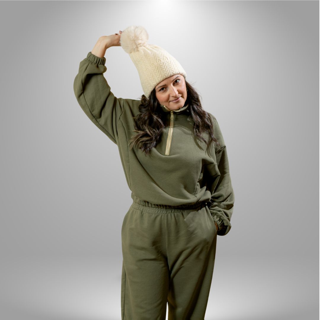 Duks sa zipom i donji deo univerzalna - MASLINASTO ZELENA