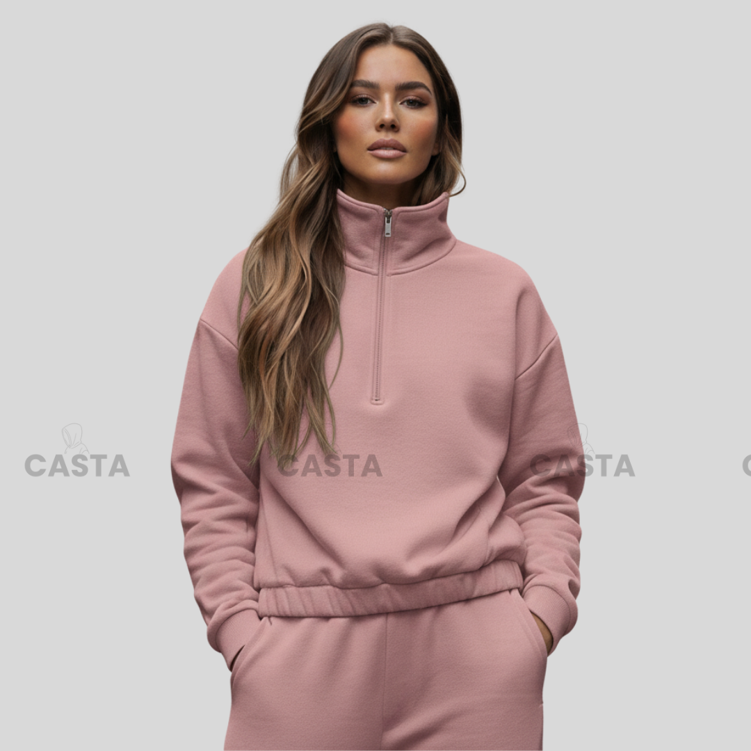 Duks sa zipom i donji deo univerzalna - PRLJAVO ROZE