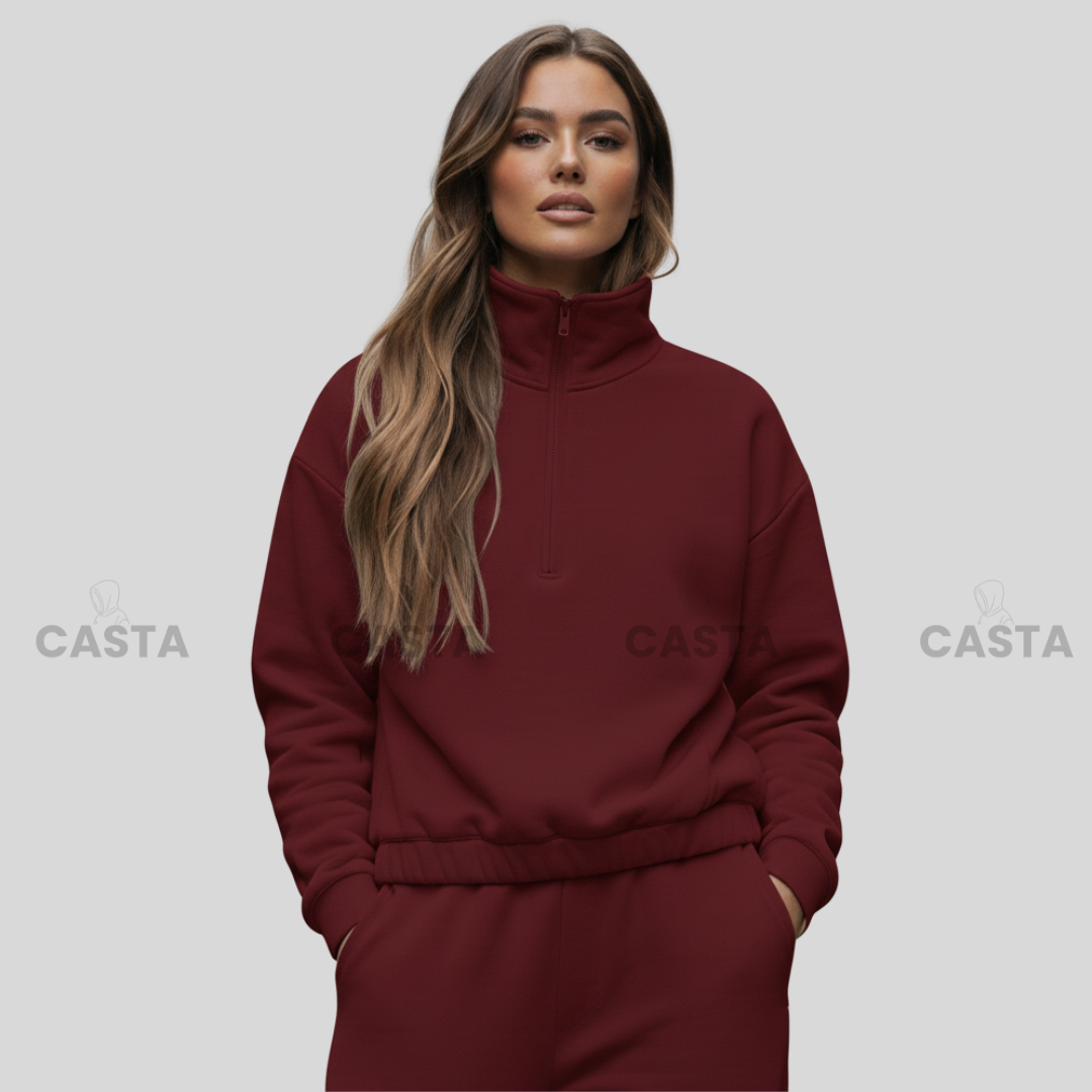 Duks sa zipom i donji deo univerzalna - BURGUNDY/BORDO