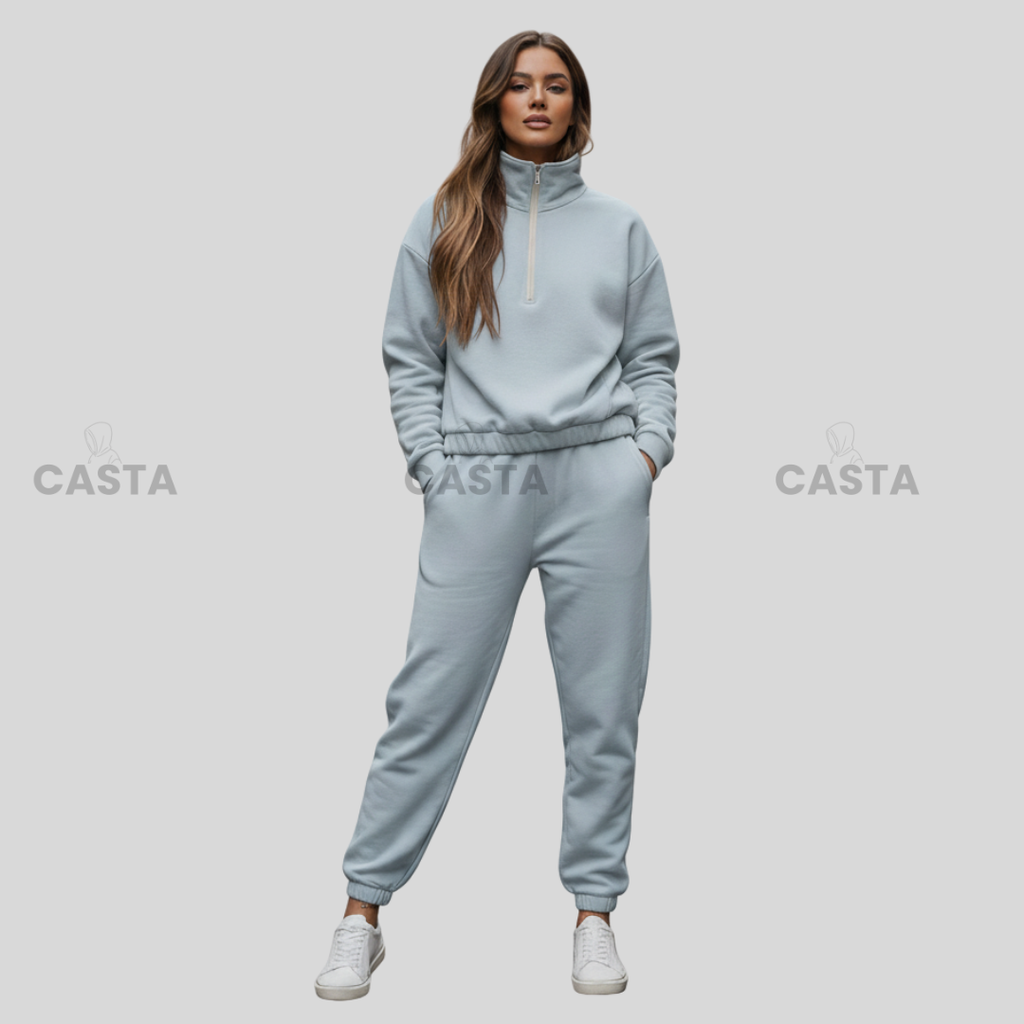 Duks sa zipom i donji deo univerzalna - PASTEL PLAVA