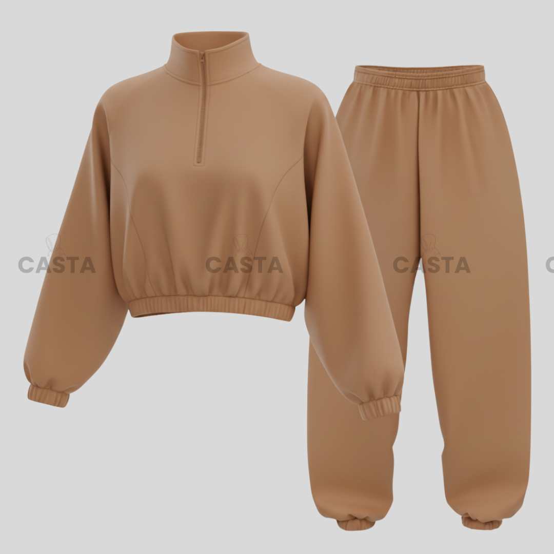 Duks sa zipom i donji deo univerzalna - CARAMEL/KARAMEL