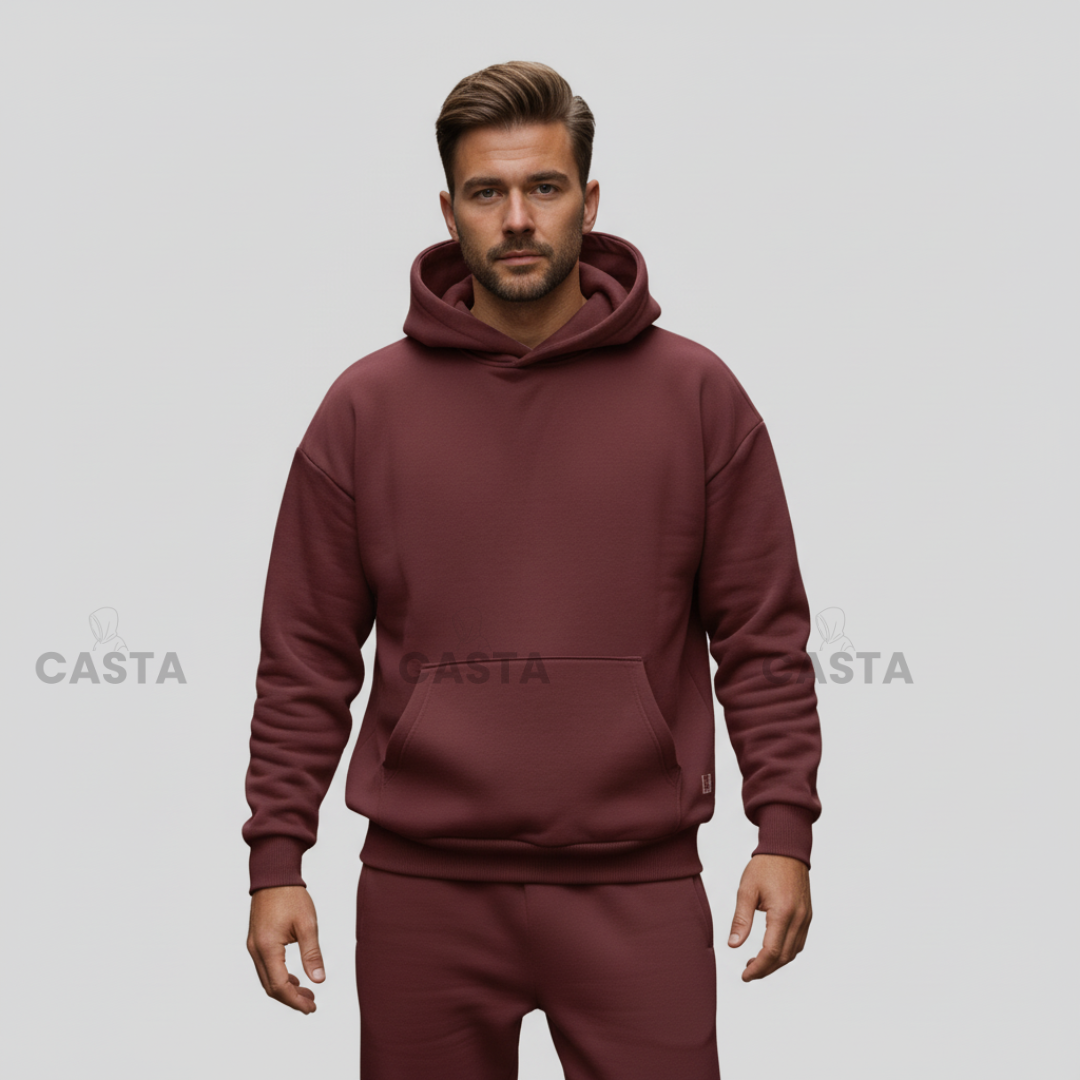 Oversize komplet – kapuljača + džep BURGUNDY/BORDO
