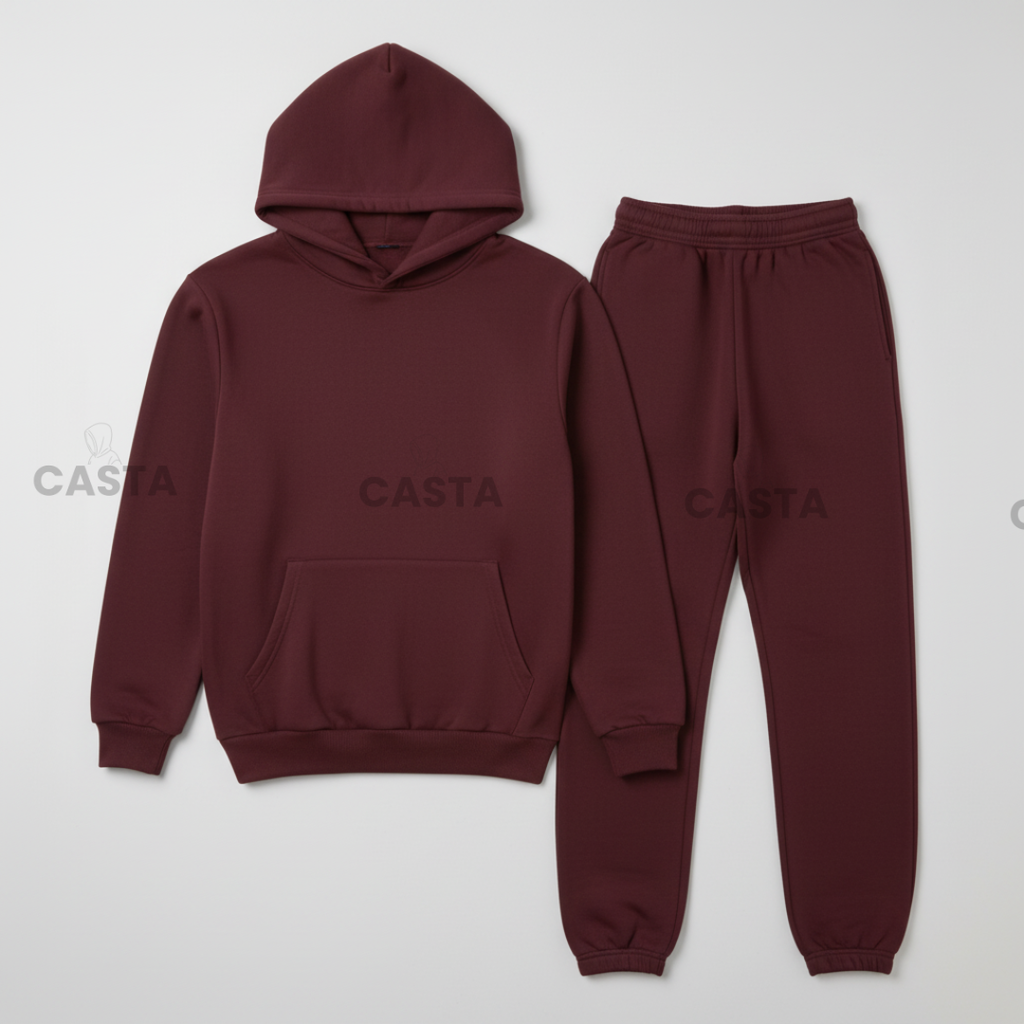 Oversize komplet – kapuljača + džep BURGUNDY/BORDO