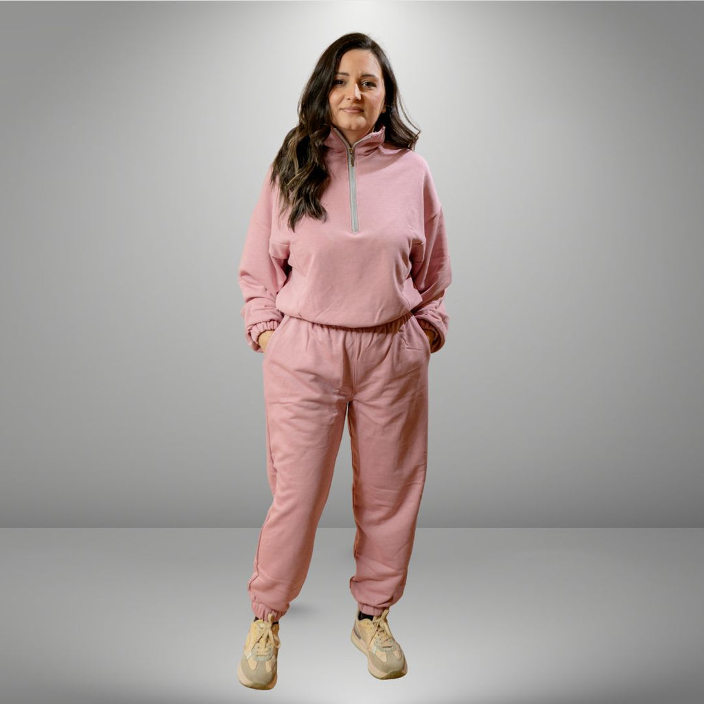 Duks sa zipom i donji deo univerzalna - PRLJAVO ROZE