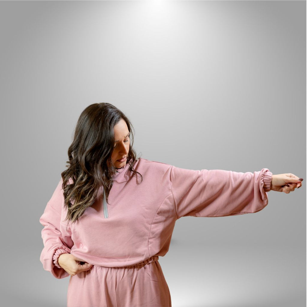 Duks sa zipom i donji deo univerzalna - PRLJAVO ROZE