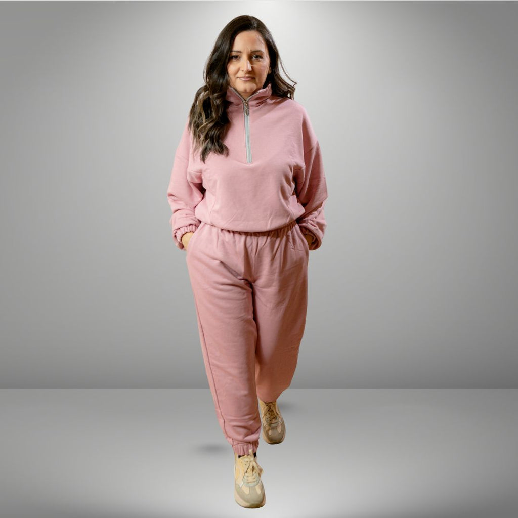 Duks sa zipom i donji deo univerzalna - PRLJAVO ROZE