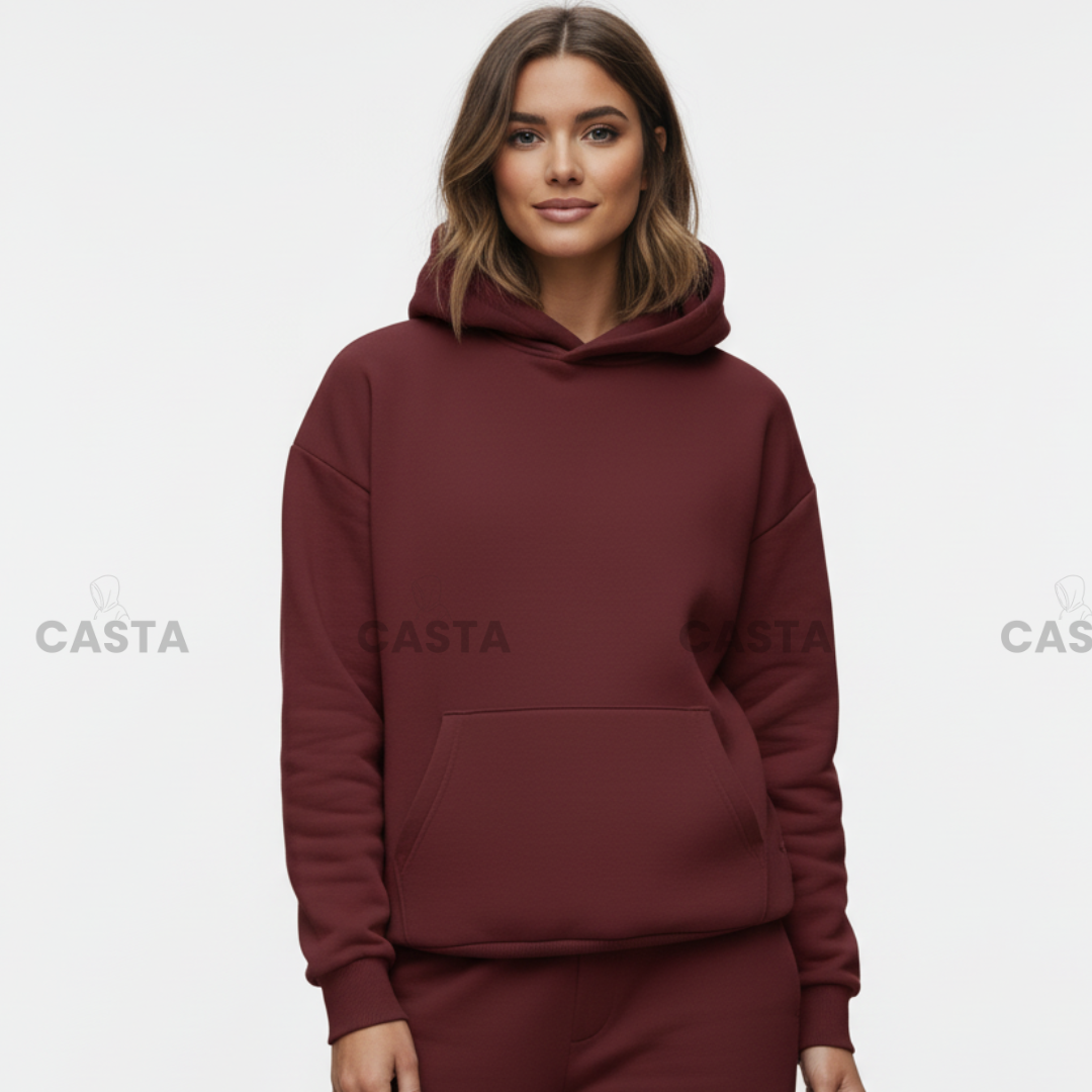 Oversize komplet – kapuljača + džep BURGUNDY/BORDO