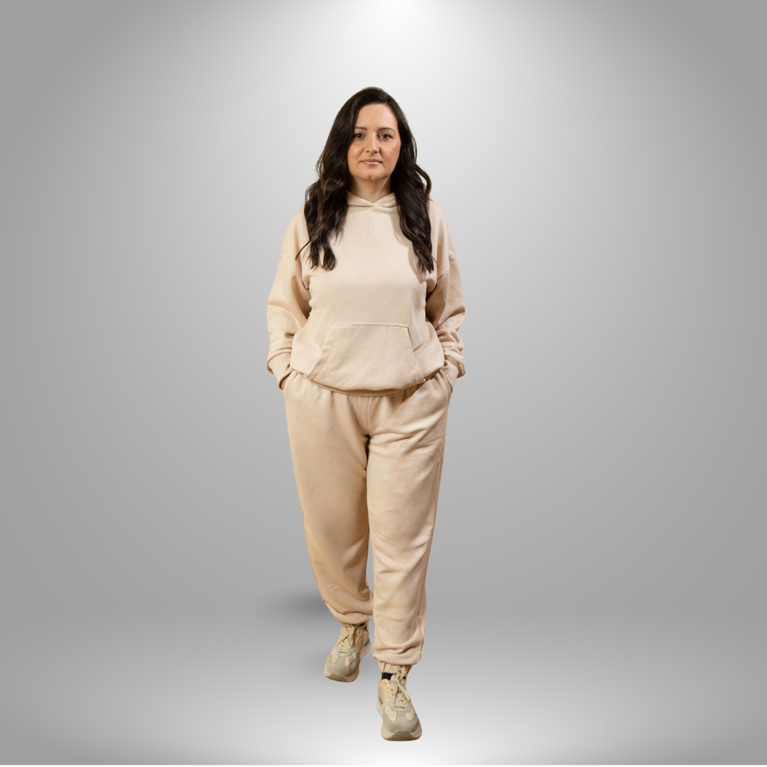 Oversize komplet – kapuljača + džep  BEŽ/KAPUĆINO