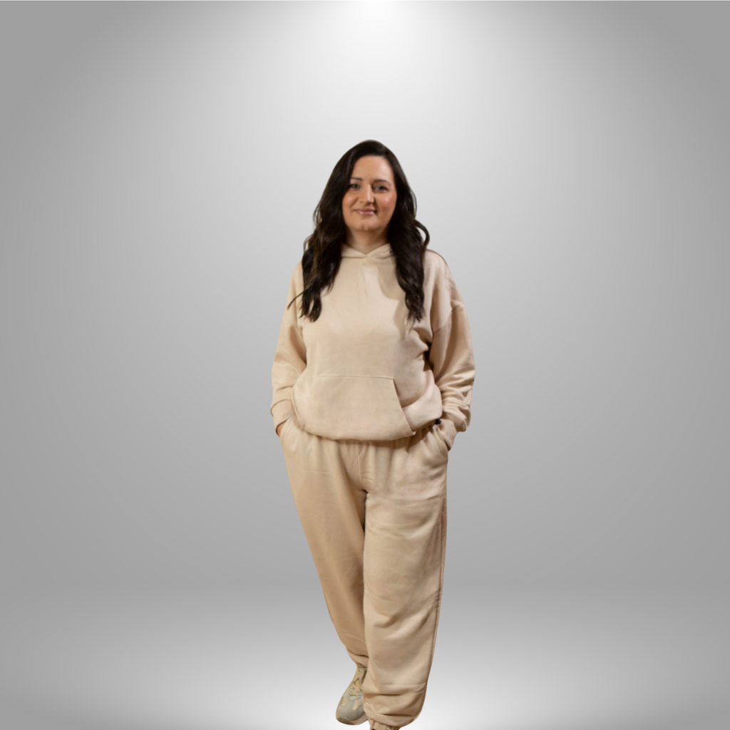 Oversize komplet – kapuljača + džep  BEŽ/KAPUĆINO