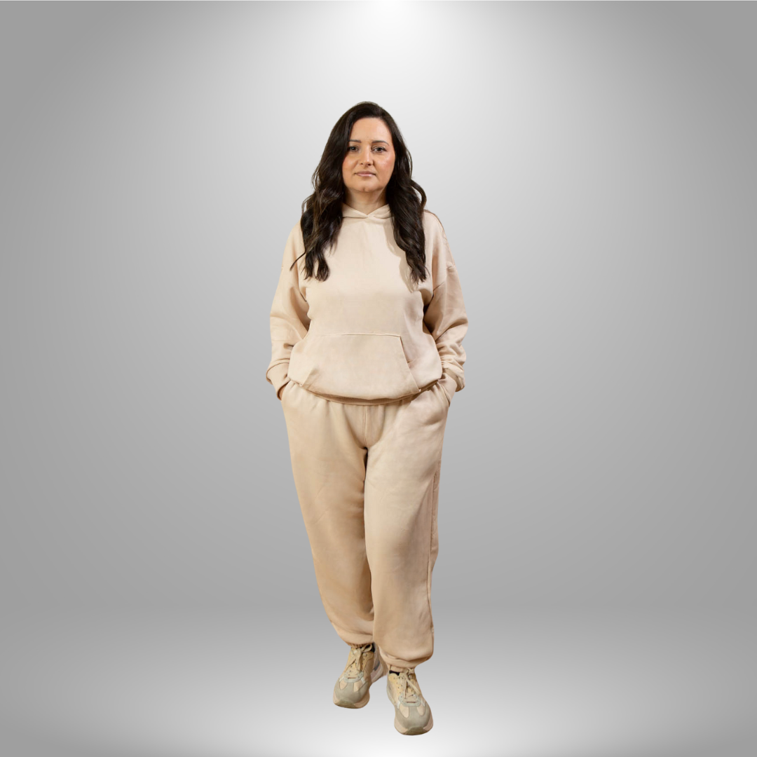 Oversize komplet – kapuljača + džep  BEŽ/KAPUĆINO