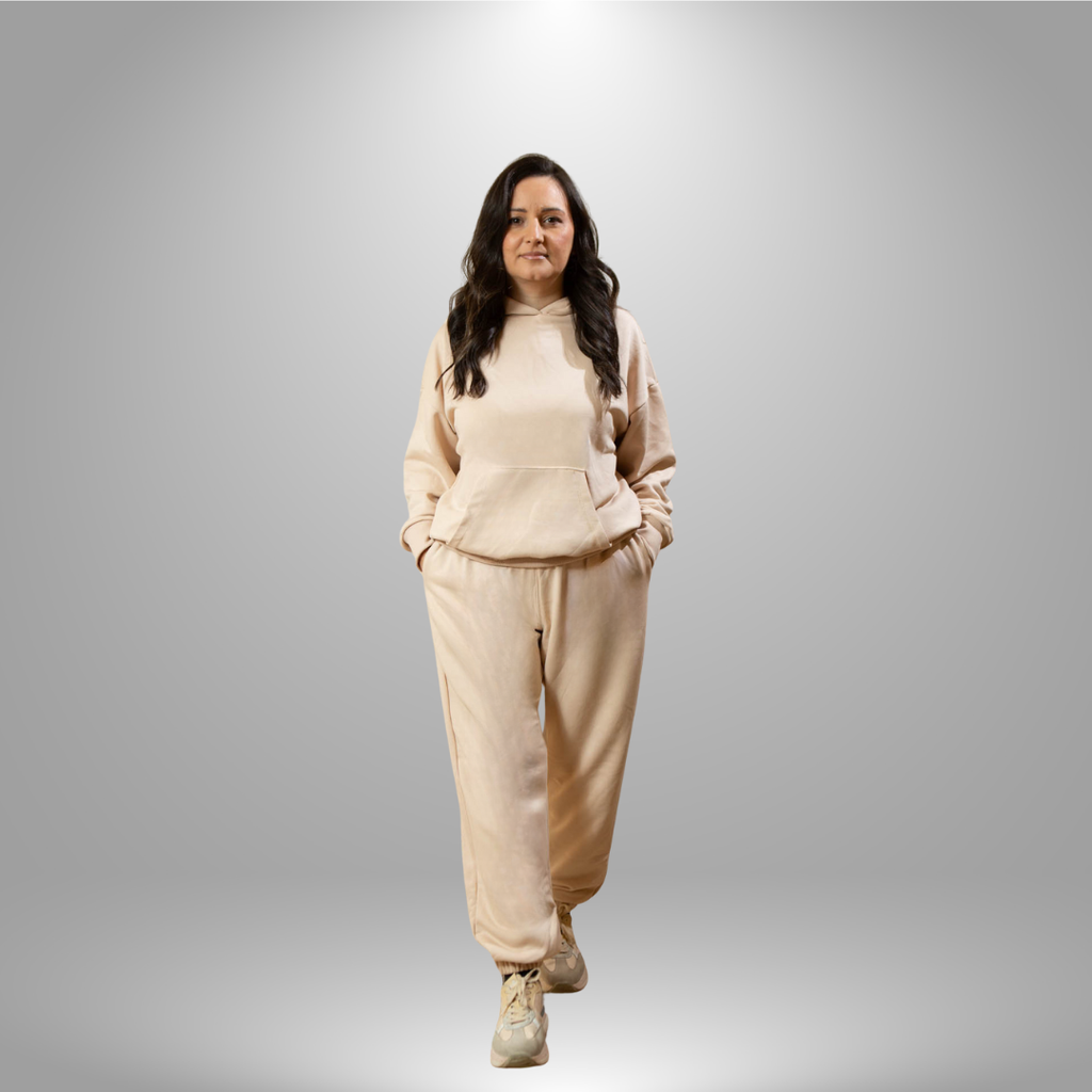 Oversize komplet – kapuljača + džep  BEŽ/KAPUĆINO