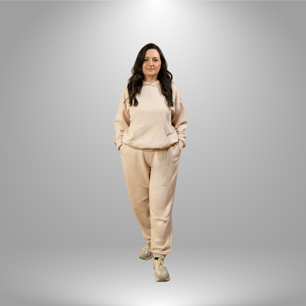 Oversize komplet – kapuljača + džep  BEŽ/KAPUĆINO