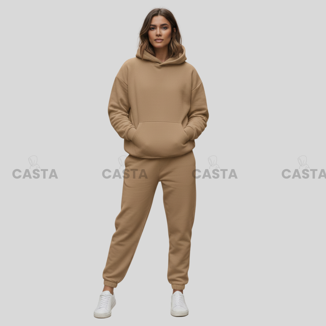 Oversize komplet – kapuljača + džep CARAMEL/KARAMEL