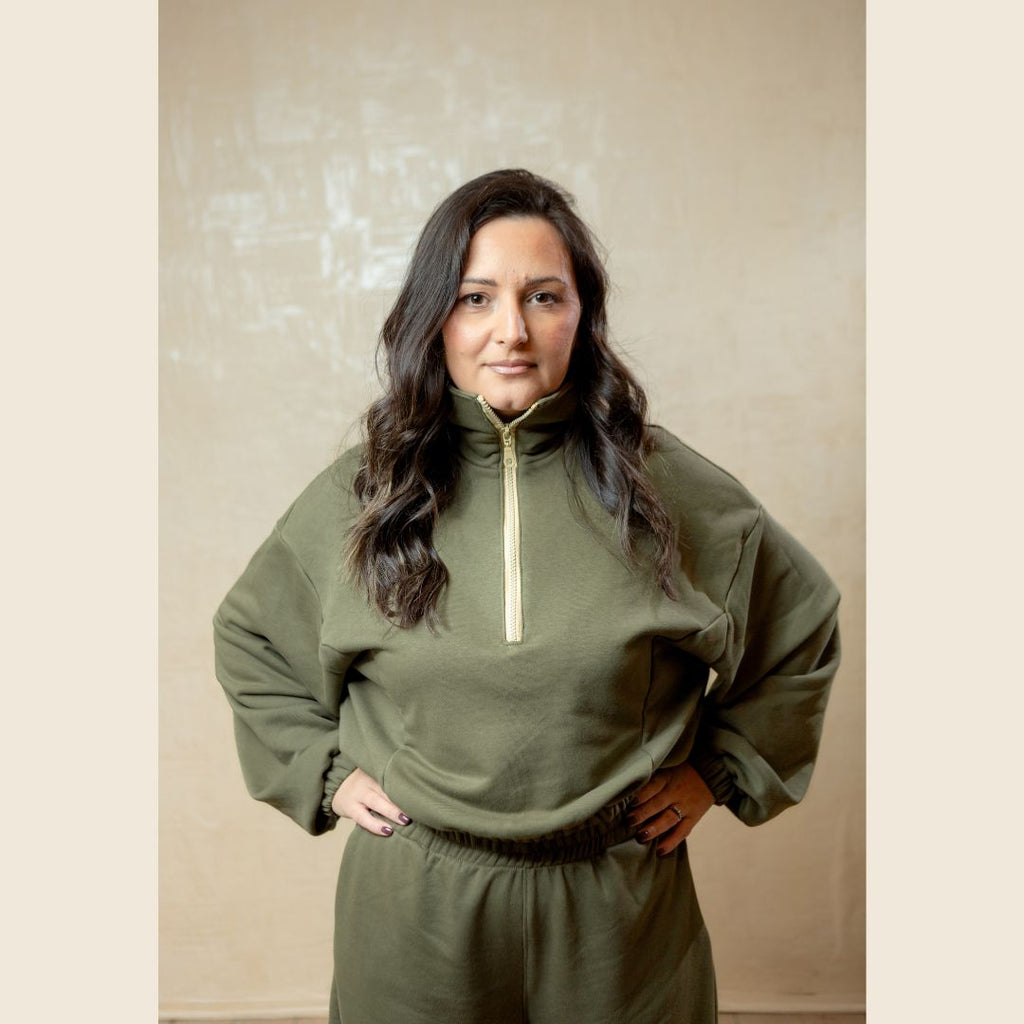 Duks sa zipom i donji deo univerzalna - MASLINASTO ZELENA