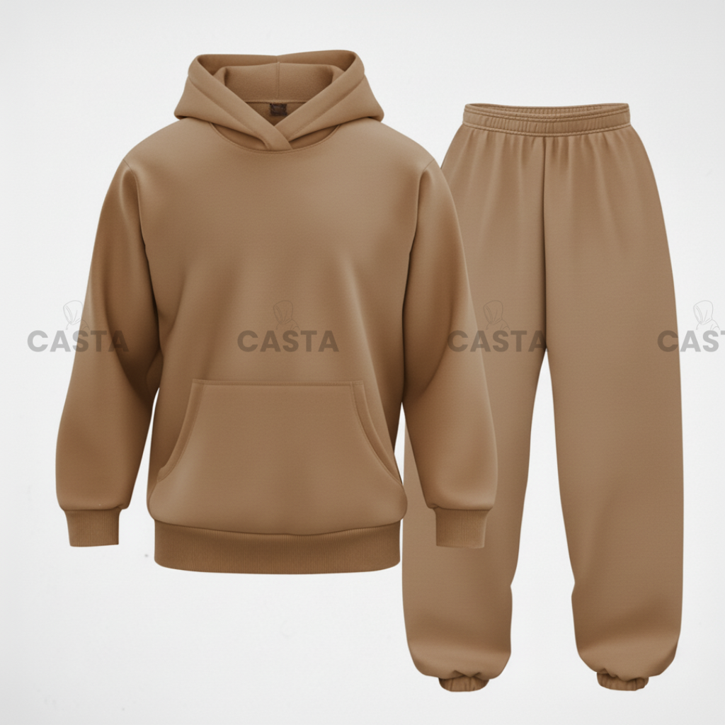 Oversize komplet – kapuljača + džep CARAMEL/KARAMEL