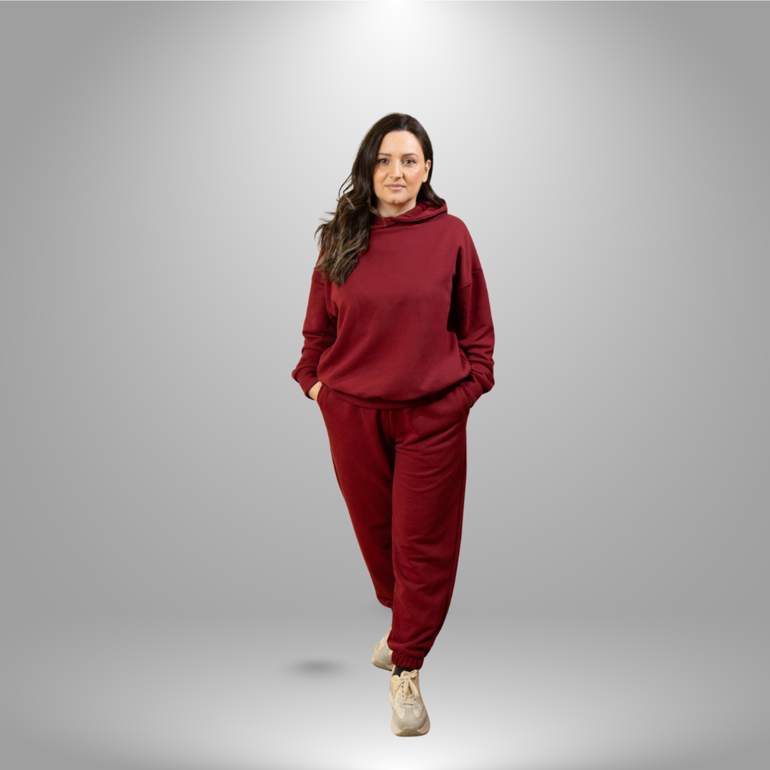 Oversize komplet – kapuljača BURGUNDY/BORDO