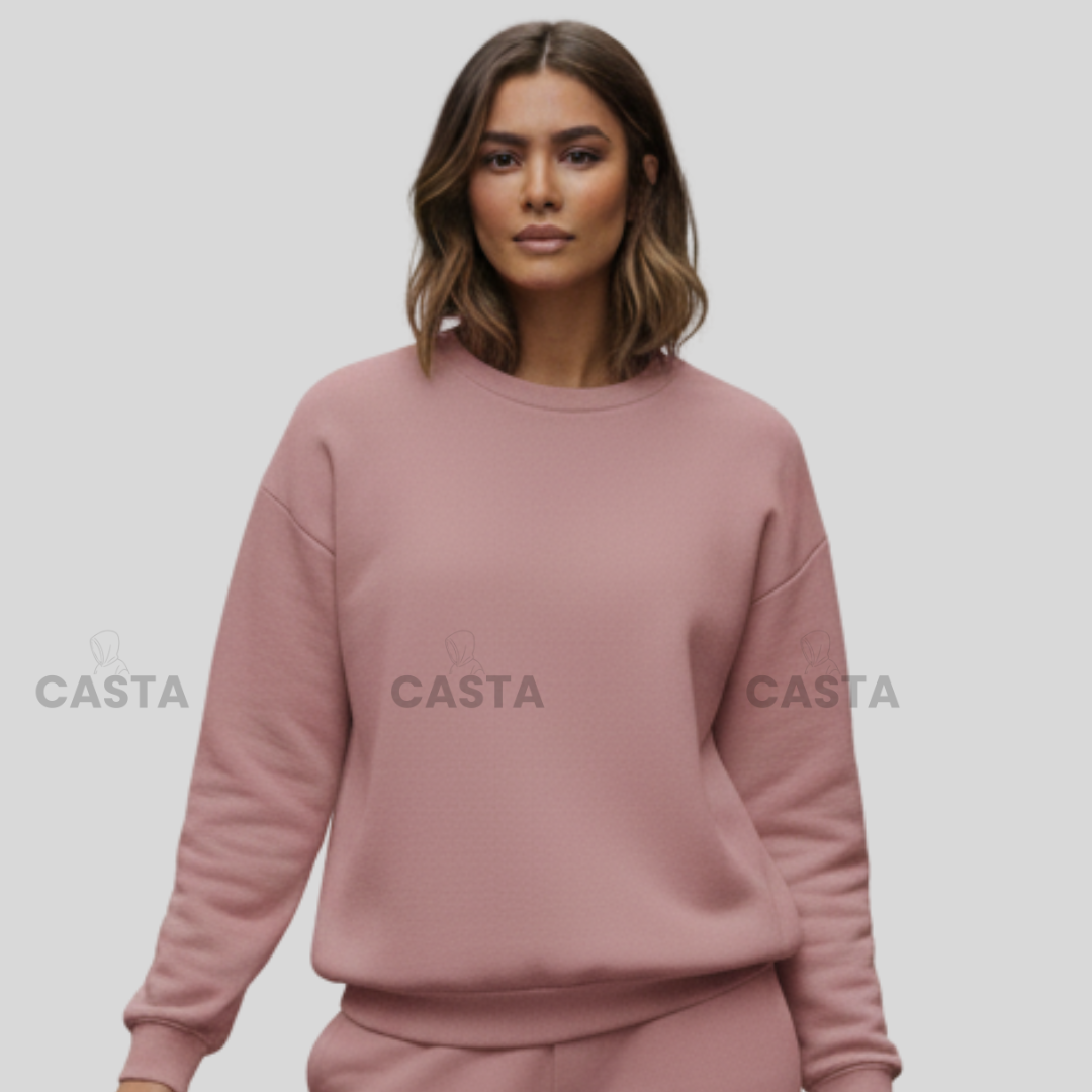 Oversize komplet – basic Prljavo roze