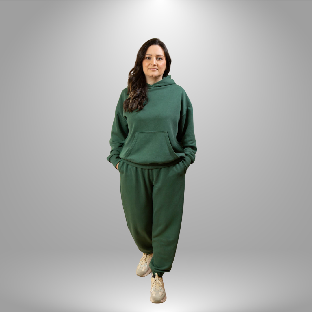 Oversize komplet – kapuljača + džep TAMNO MASLINASTI