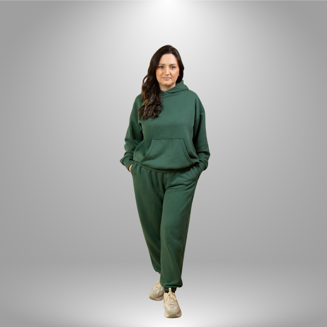 Oversize komplet – kapuljača + džep TAMNO MASLINASTI