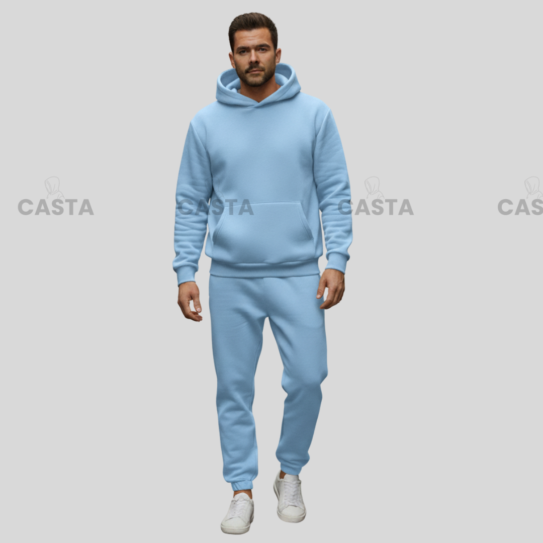 Oversize komplet – kapuljača + džep PASTEL PLAVA