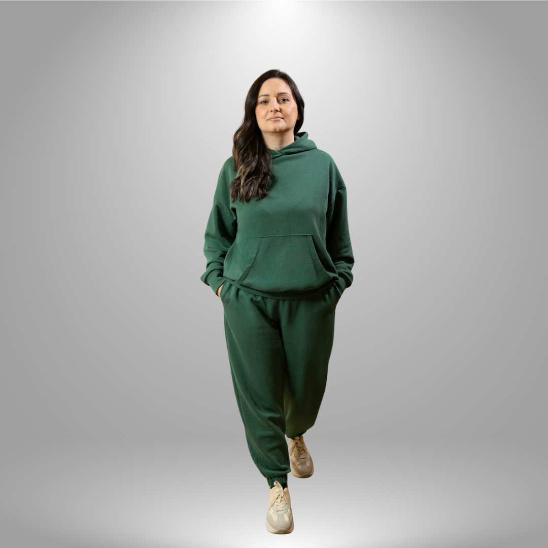 Oversize komplet – kapuljača + džep TAMNO MASLINASTI