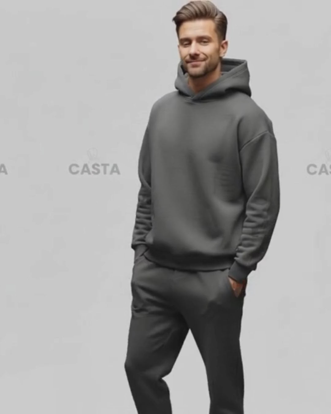 Oversize komplet – kapuljača FUME/TAMNO SIVA