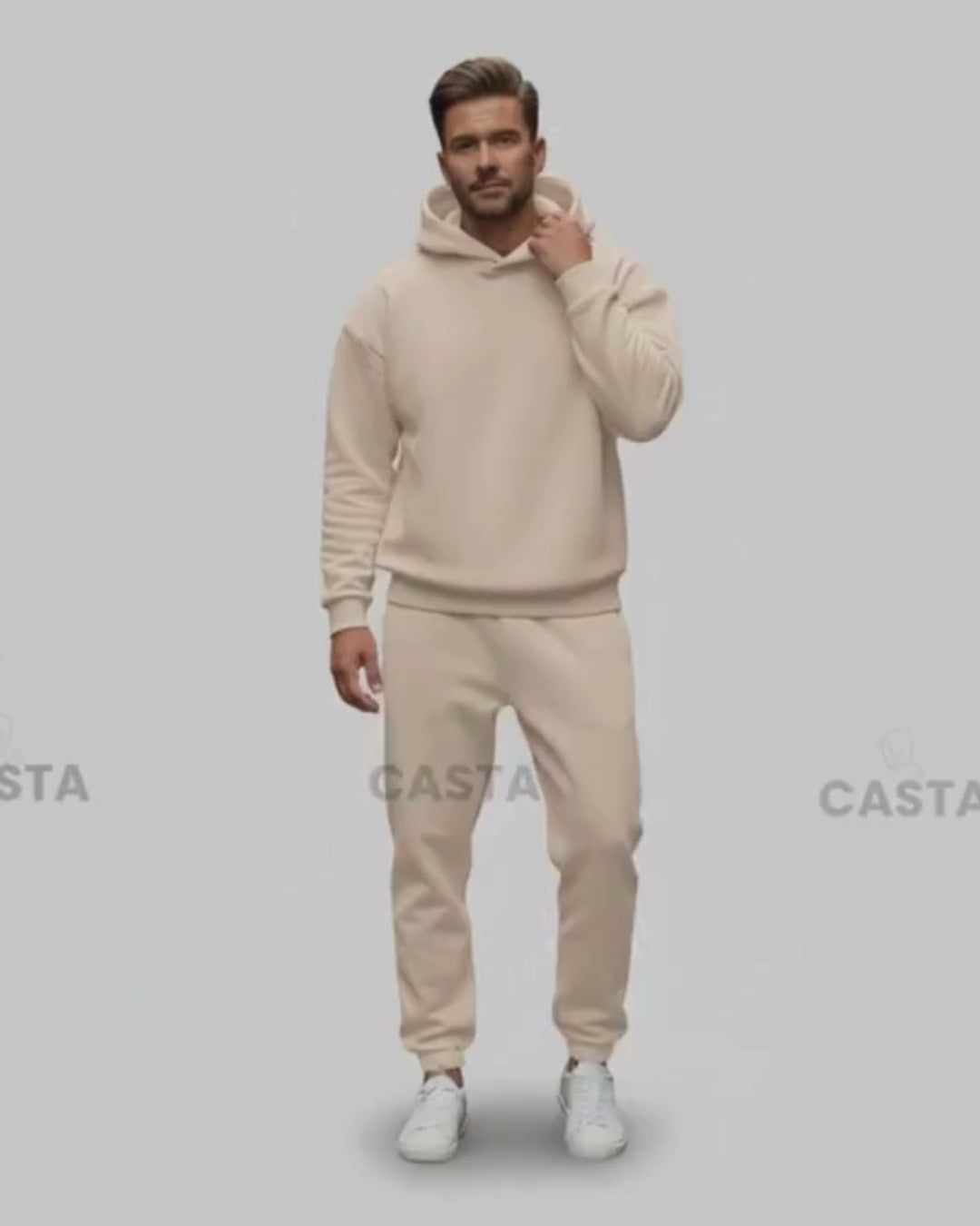 Oversize komplet – kapuljača BEŽ/CAPPUCCINO