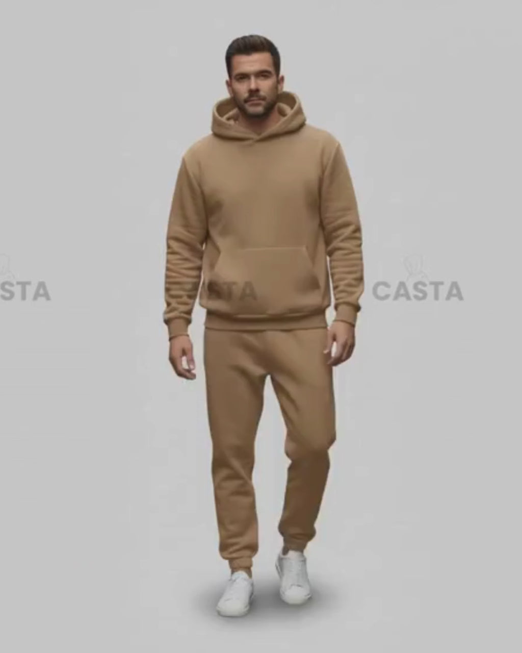 Oversize komplet – kapuljača + džep CARAMEL/KARAMEL